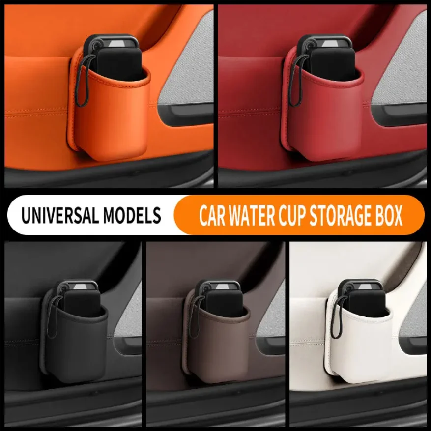العالمي باب السيارة الجانب التخزين المنظم حالة المقعد الخلفي زجاجة ماء حامل الجلود شرب حقيبة التخزين مزبلة دلو سلة المهملات
