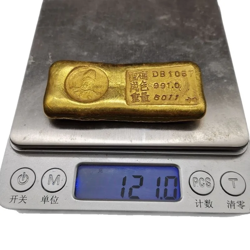 Antique-style ingots, bars, brass gilded solid gold coins, collectible ornaments at special price