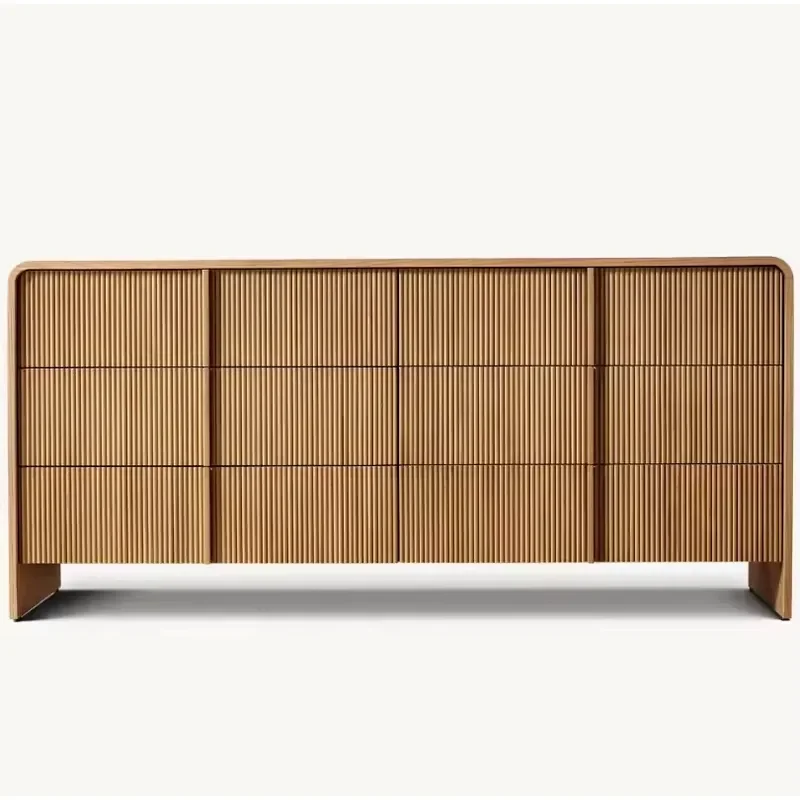 Modern American Simple Solid Wood Chest of Drawers for Living Room and Bedroom Storage Furniture