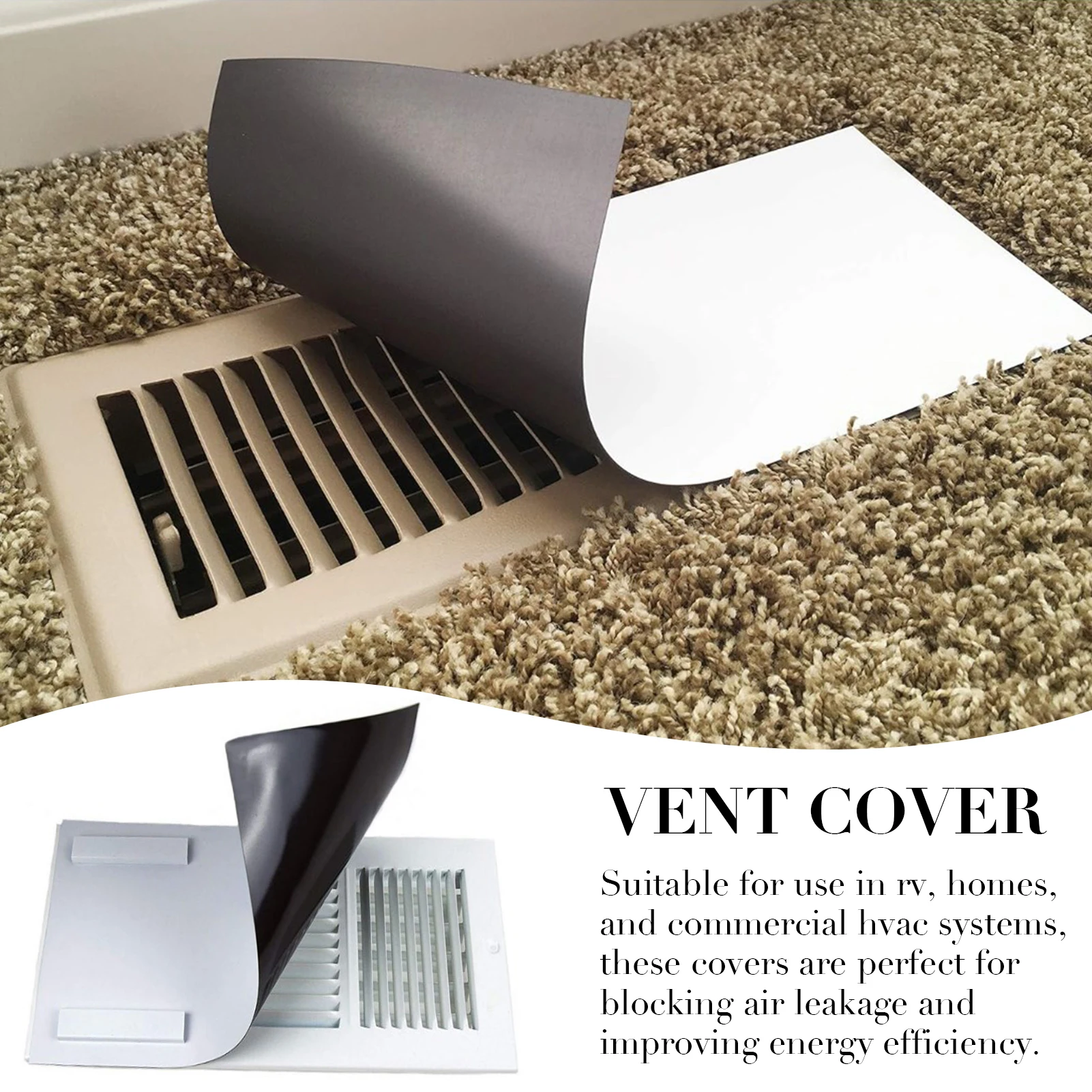 

Strong Magnetic Vent Covers for Home Floor Standard Air Registers Ventilation Cover Flexible Magnet Sheet