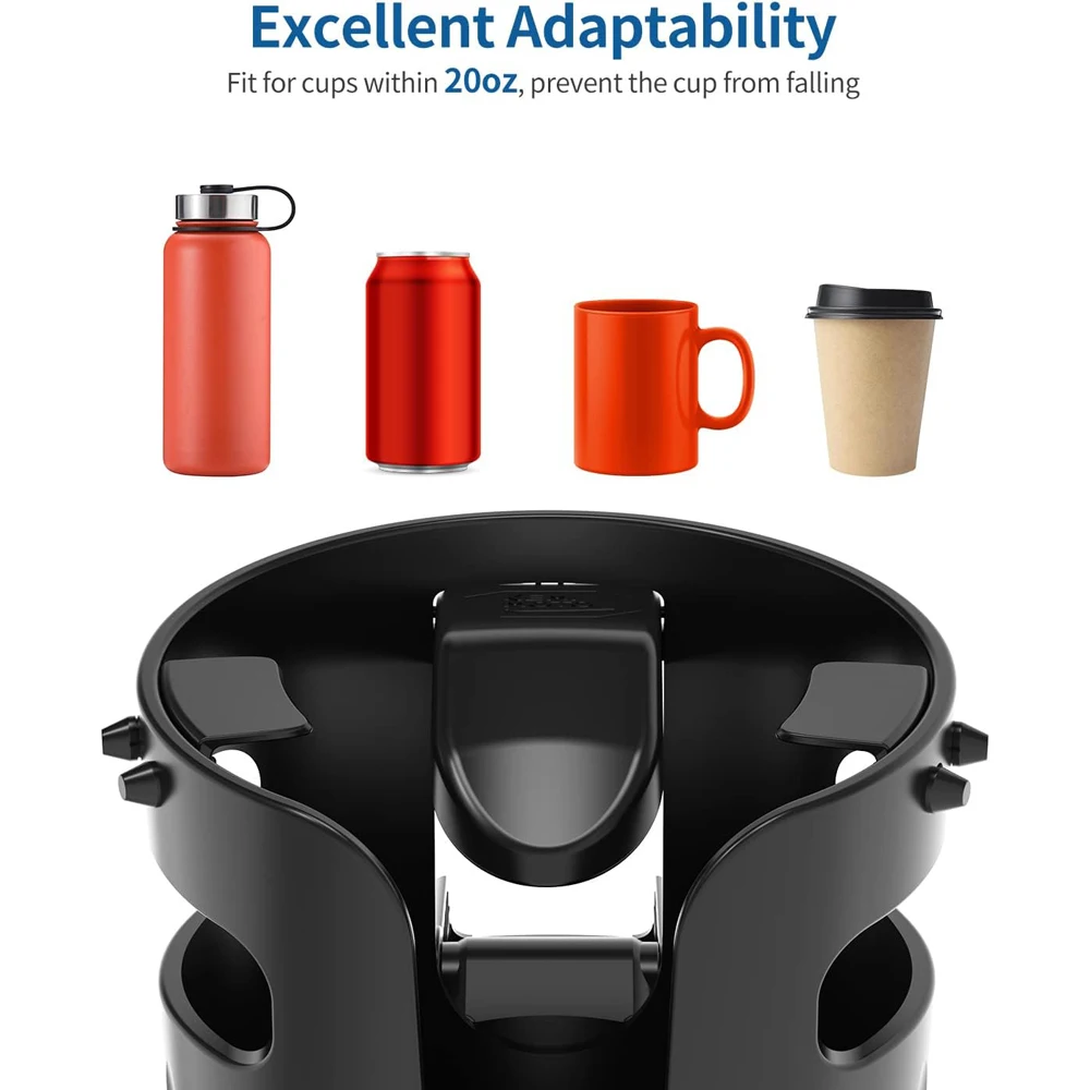 Expandable Cup Holder with Adjustable Base Fit Big Bottles Reusable 90-Degree Adjustable With Tongue Depressor Anti-Spill Boat