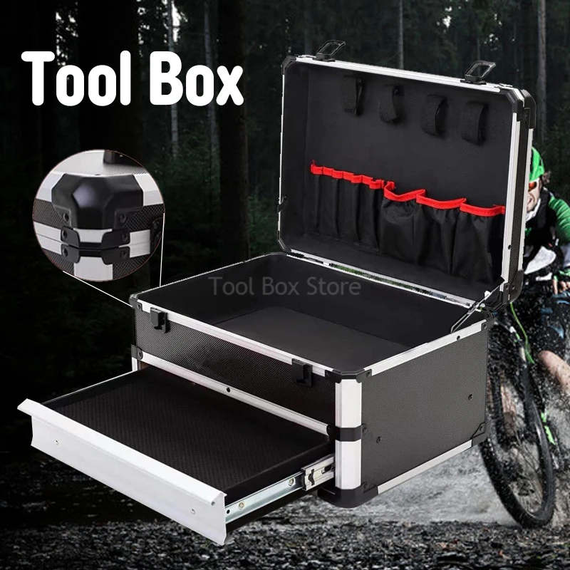 Drawer Toolbox Aluminum Hard Case Portable Tool Box Organizer Box Empty Large Tool Case Household Hardware Part Storage Suitcase