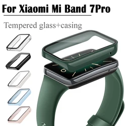 Dla Mi Band 7 Pro Case PC pełna okładka + hartowana folia twarda obudowa dla Xiaomi Mi Band 7Pro z paskiem osłona ekranu