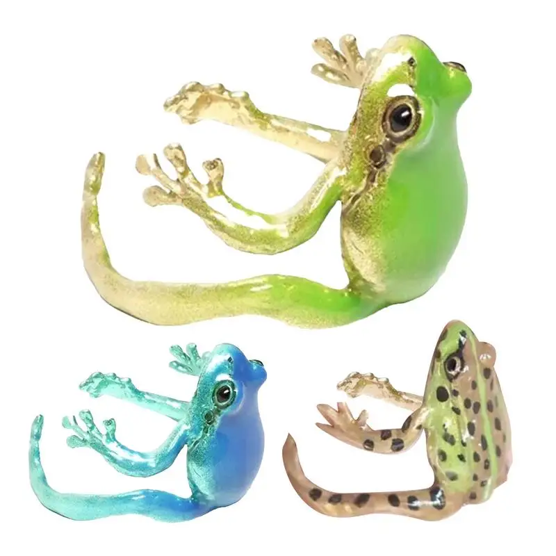 

Frog Jewelry Cute Frog Ring Cool Adjustable Tree Frog Ring Open Frogs Shaped Delicate Handmade Jewelry For Adults & Kids