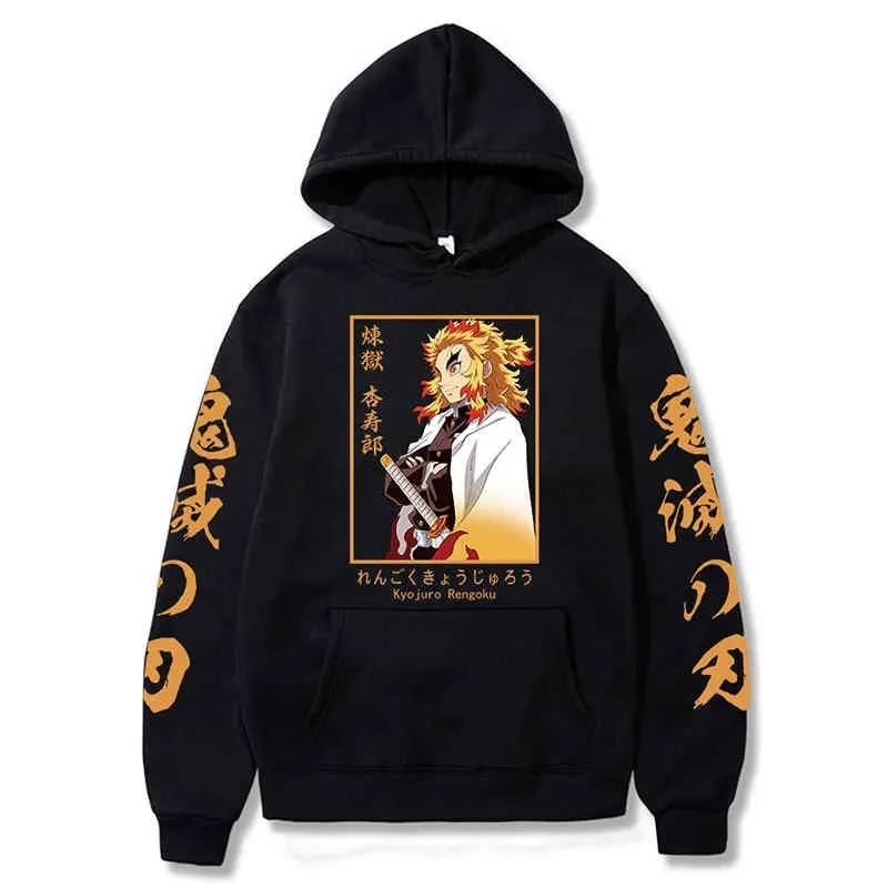 Anime Hoodies Men Women Gothic Harajuku Hooded Pullover Manga Print Casual Sweatshirts Fashion Streetwear