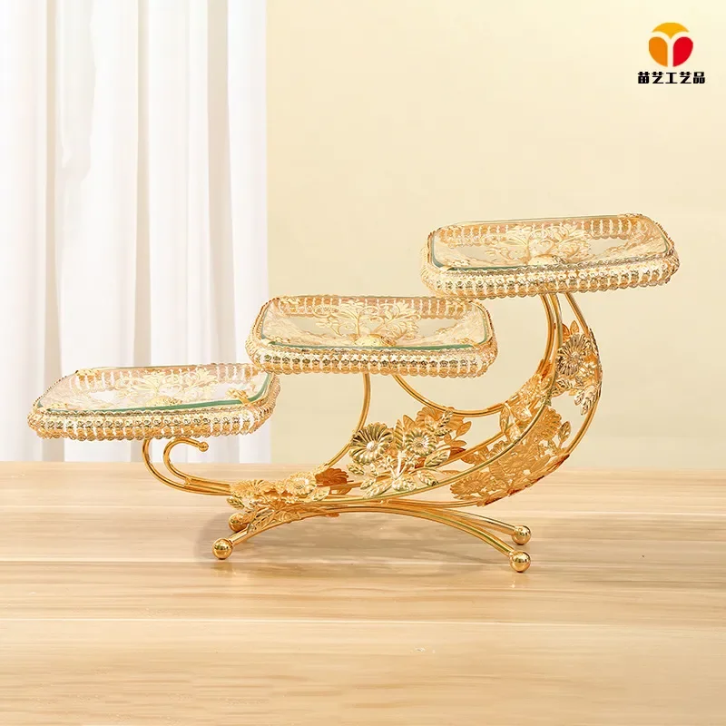Modern Luxury Fruit Bowl for Living Room Coffee Table Dried Candy Snack Storage Box Home Decor Tray