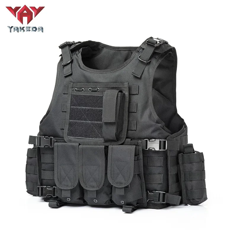 YAKEDA Multifunctional Wear-resistant Tactical Vest Outdoor Training Suit Camouflage Ammunition Bag Hunting Protective Waistcoat