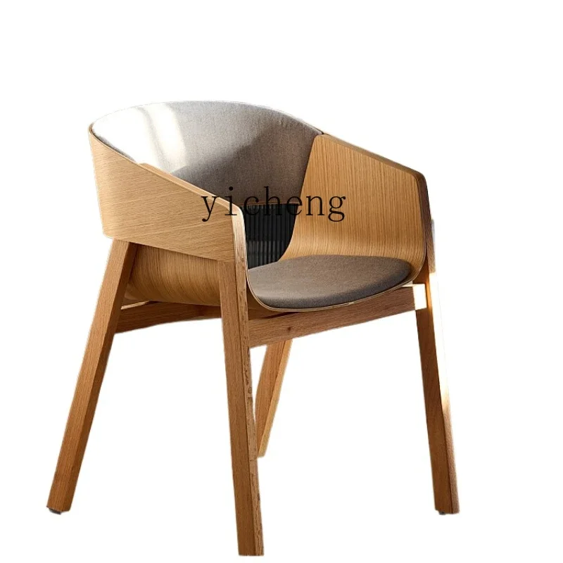 

modern simple solid wood replica dining chair soft bag armrest leisure book chair home decoration accessories