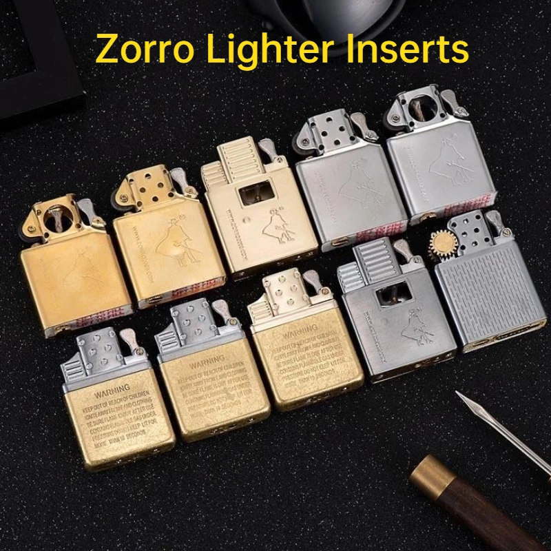 ZORRO Kerosene Lighter Inner Insert Parts Gas/Oil Flint Grinding Wheel Brass White Steel Cigarettes Lighters Repalce 912 915 902