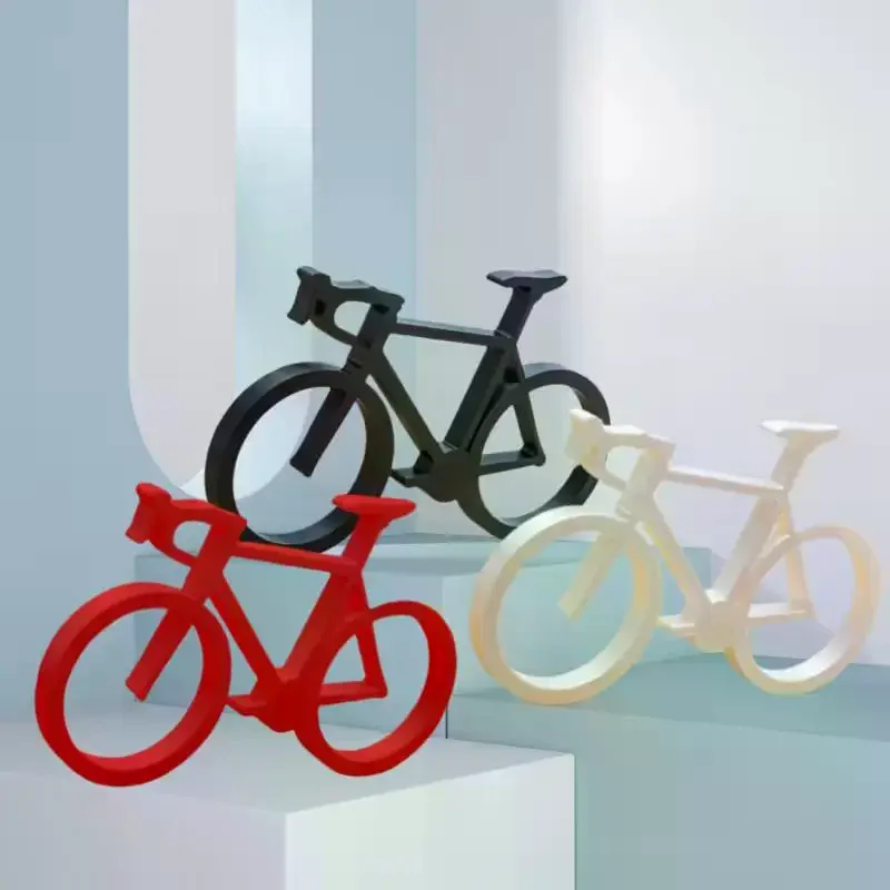 Modern Artistic Vibes! Abstract 3D Printed Bicycle Sculpture, Minimalist Bike Desk Decor & Creative Home Office Gift