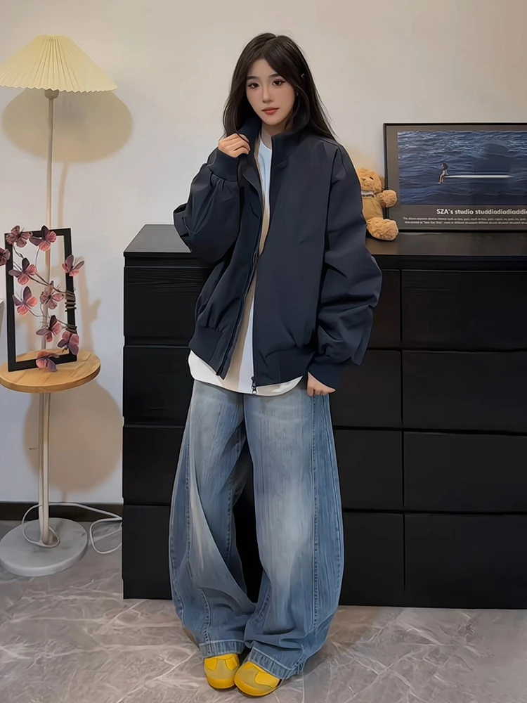 

ort American Sle Stand Collar Jaet Men's Autumn Flight Suit Outerwear Baseball irt High Street Unique Polyester