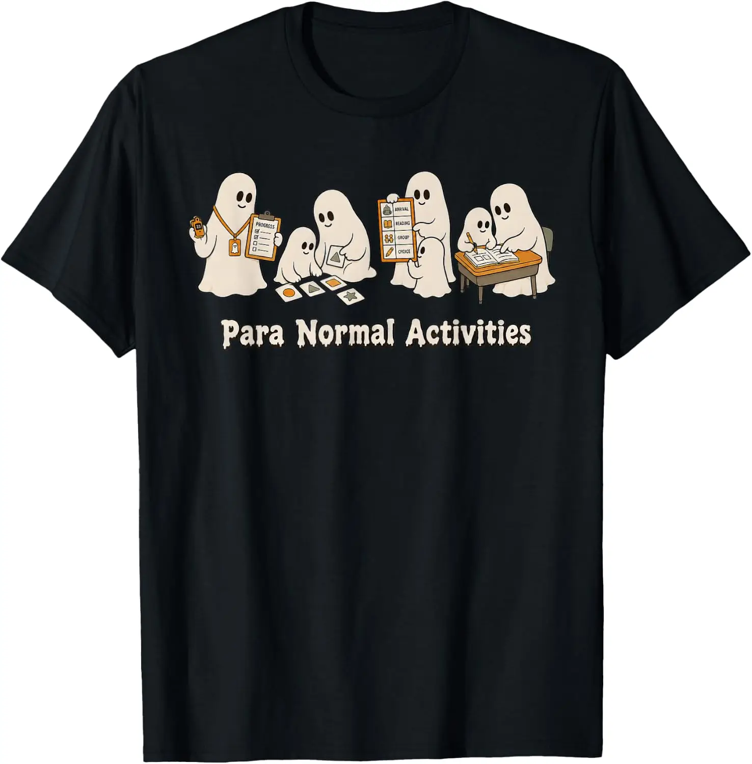 Para Normal Activities, Paraprofessional Halloween Teacher T-Shirt Unisex Holiday Theme Graphic Print T‑Shirt Halloween Christmas Thanksgiving Festive Party Short Sleeve Cotton Tee Tops Men Women.