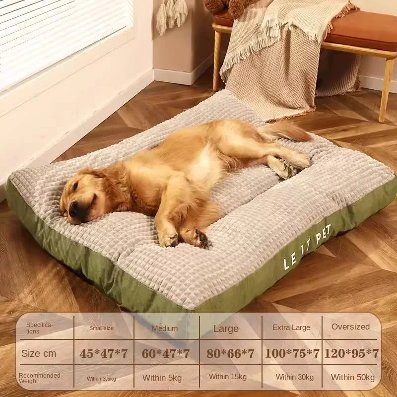 Imagem -06 - Tapete do Cão Totalmente Removível e Lavável Cama de Dormir Quente Pet Supplies Universal Cães Médios e Grandes Quatro Estações Acessórios de Inverno