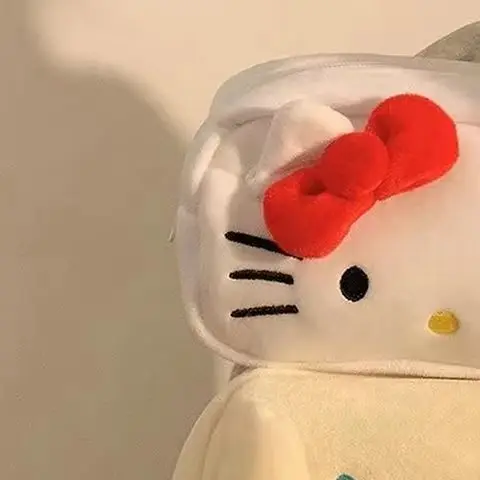 

Cute Hello Kitty Plush Pencil Case Anime Cosmetic Storage Bags Stationery Bag Student School Supplies Girl Birthday Gifts