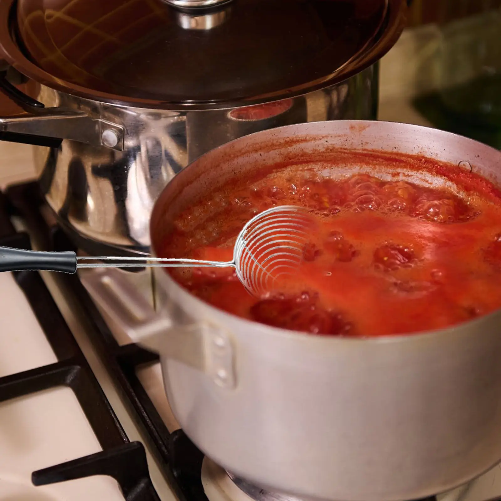 

4Pcs Stainless Steel Strainer Spoon Hot Pot Colander for Kitchen Drain Water Food Serving Tool Home Sieve Cooking Accessories