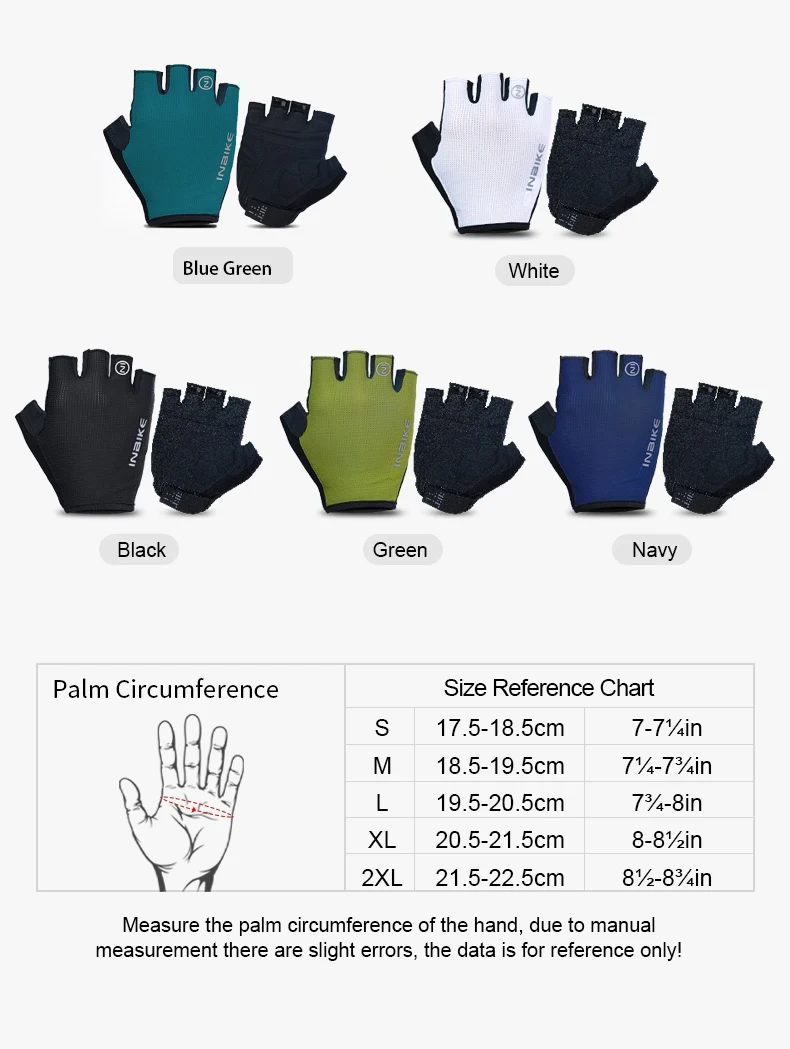 INBIKE Halbfinger-MTB-Handschuhe, Sommer, atmungsaktiv, stoßdämpfend, Fahrradhandschuhe für Männer und Frauen, Rennrad, Fahrradfahren, Handflächenschutz, Mountainbike-Sportzubehör – Detail 4