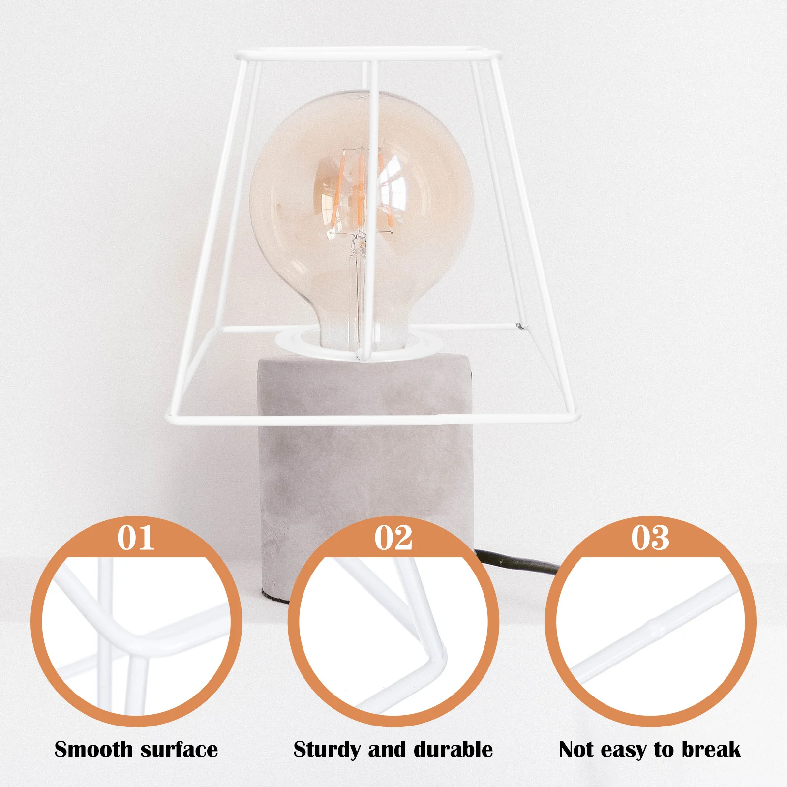 

DIY Lampshade Frame Table Light Stand Iron Craft Pendant Shelf White Desk Ceiling Bracket Lighting Accessories Sturdy Durable