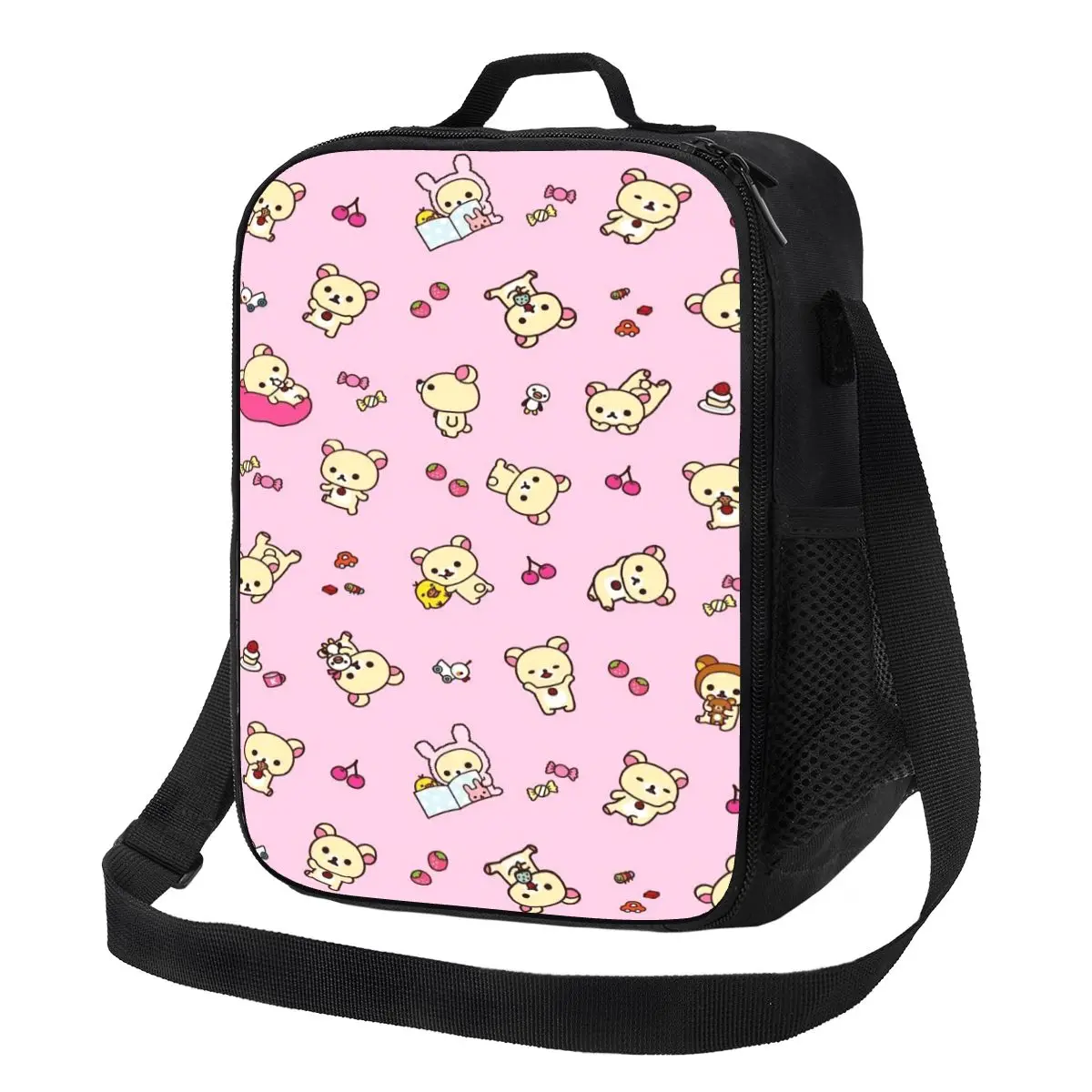 

Custom Rilakkuma Cartoon Insulated Lunch Bags for Outdoor Picnic Portable Cooler Thermal Bento Box Women Children