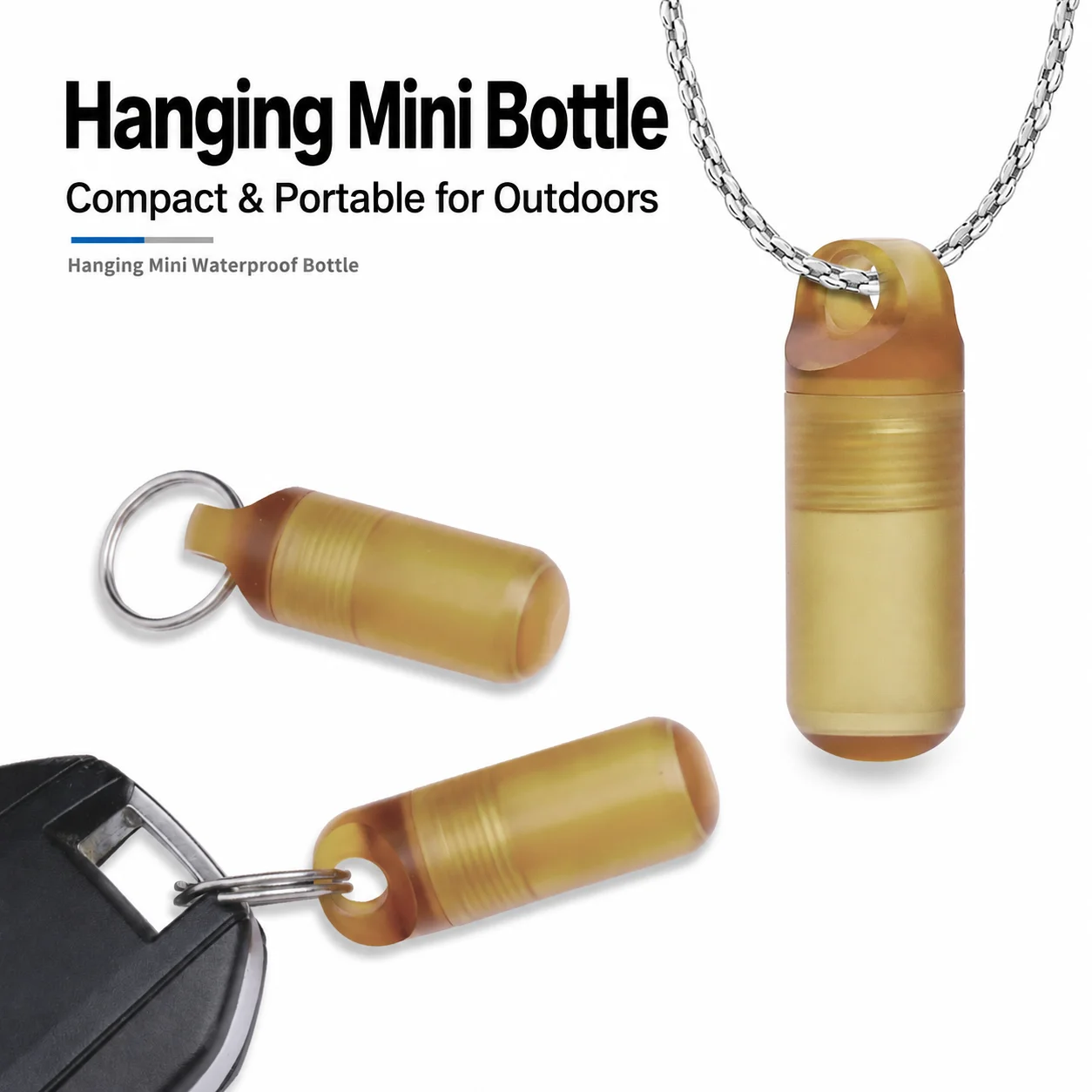 Portable Hang Pill Bottle Keychain Moisture-Proof Granule Storage Box Pill Box Pills Dispenser Organizer Tablet Case Key Ring