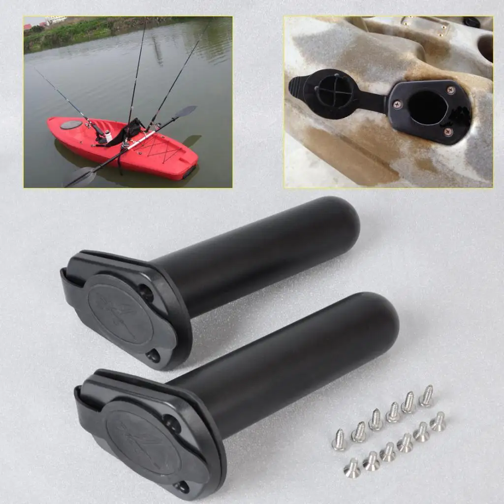 

Boat Rod Holders Stainless Steel Effect Nylon Flush Mount Fishing Rod Holder for Kayak Canoe Marine Fishing