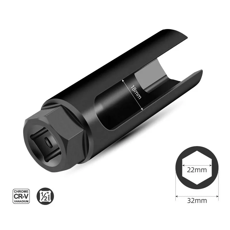 Oxygen-containing European Standard Oxygen Vacuum Lambda Sensor Removal Socket Kit Vehicle Repair Tools 9cmLength