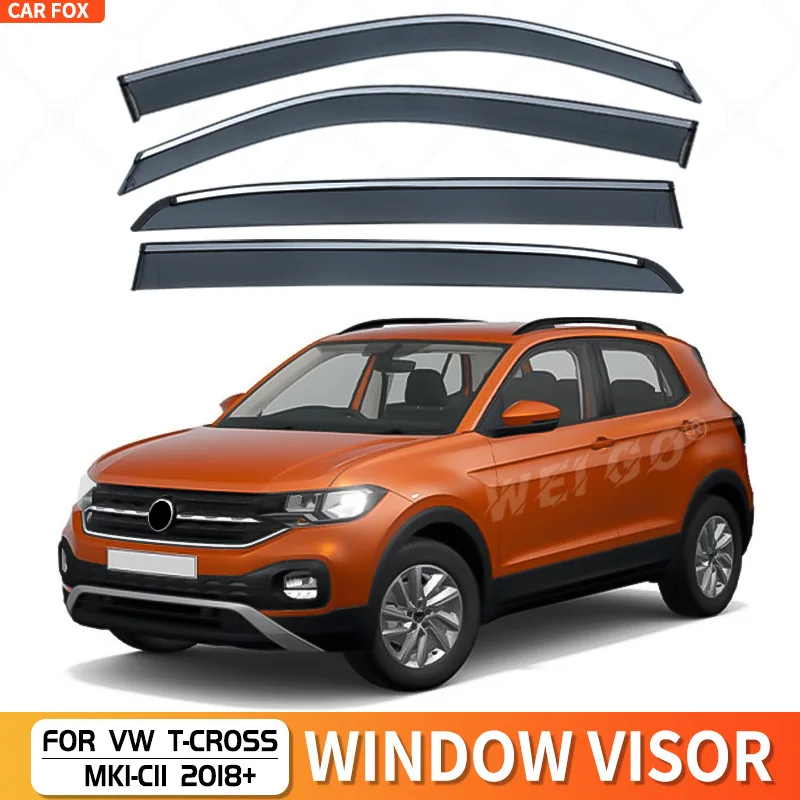 

For Volkswagen VW T-CROSS 2018+ Car Window Visor Awning Shelters Windshield Side Window Rain Sun Shade Auto Accessories