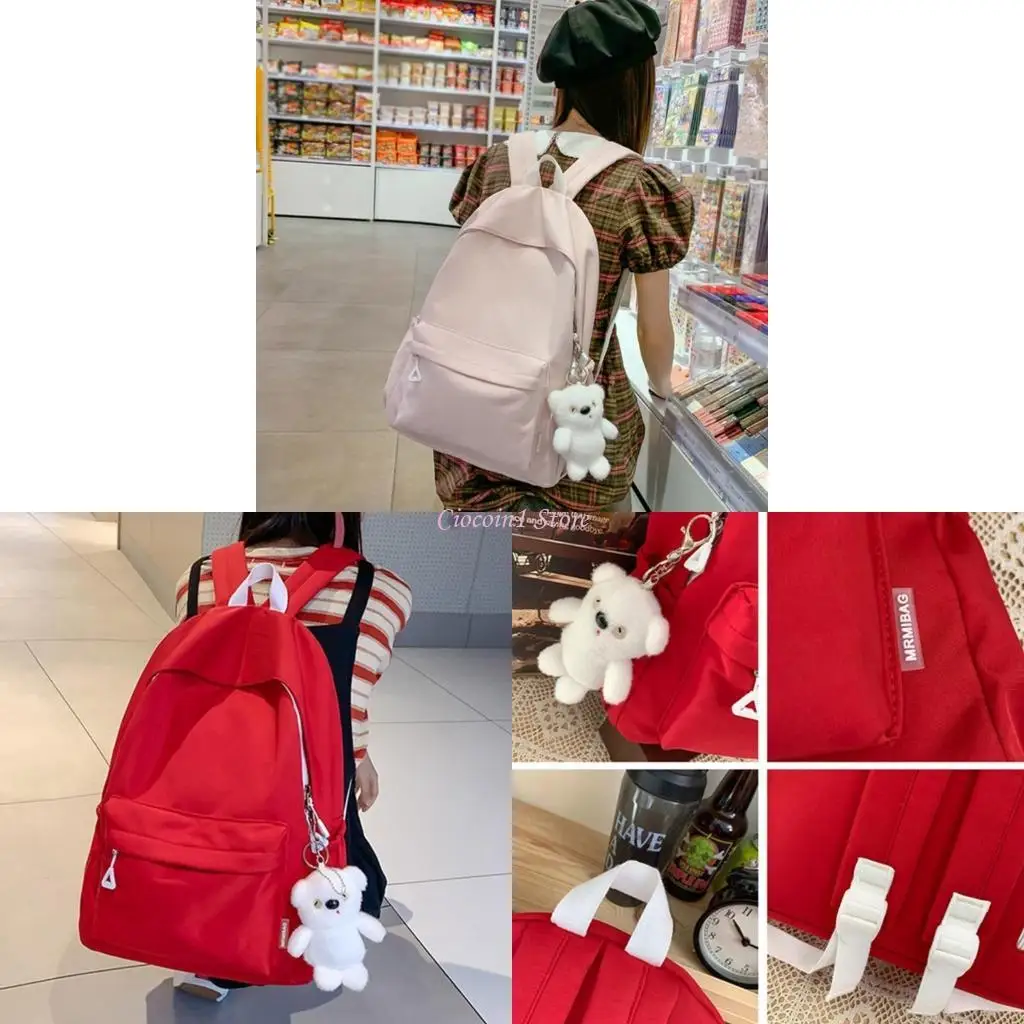 

Y1UB Durable Nylon Backpack for Students Large Capacity Travel Rucksack School Bag