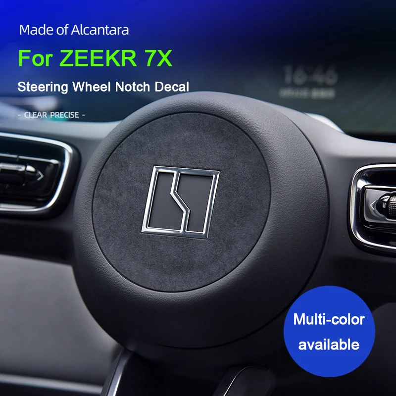 

Alcantara For ZEEKR 7X 001 009 2024 2025, Car Decor Steering Wheel Panel Trim Cover Horn Decorative Sticker Car Accessories