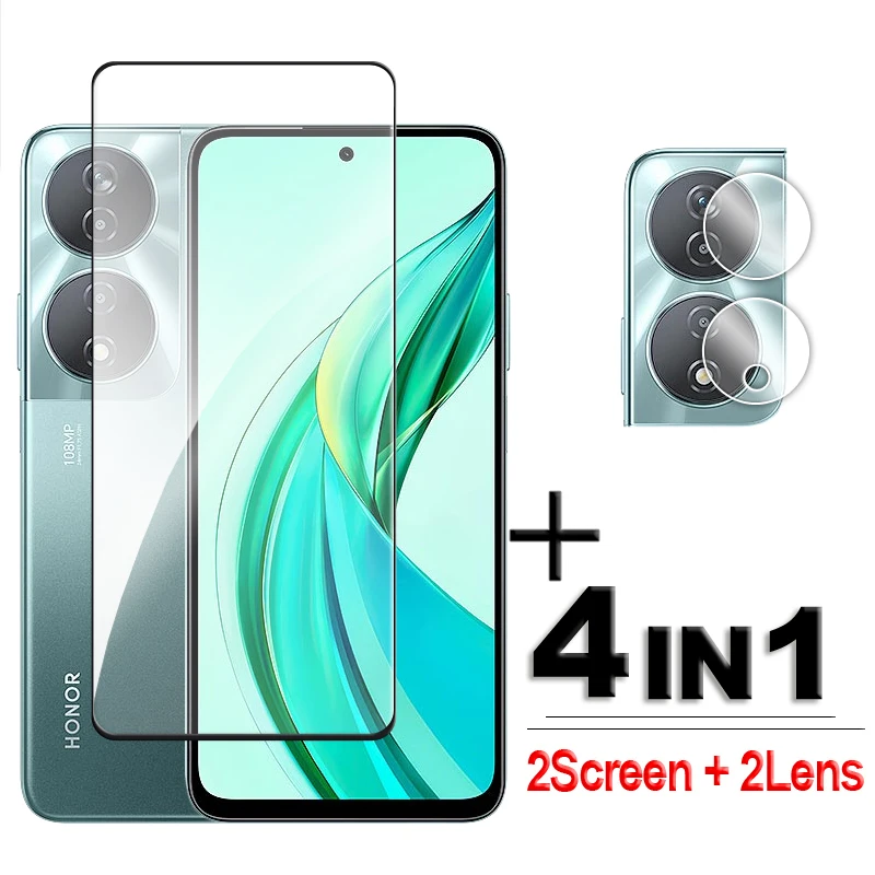 4w1 dla Honor 90 Smart 5G Szkło dla Honor 90 Smart Szkło hartowane 2.5D Pełna osłona ekranu dla Honor 90 Smart Lens Film