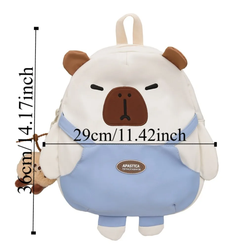 Cartoon Capybara Backpack Nylon Large Capacity Children's School Bag Storage Bag Travel Bag Cartoon Capybara Backpack Students