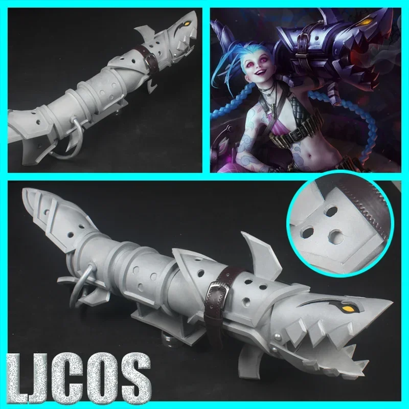 Game LOL Jinx Shark Bone Rocket Launcher  Cosplay Props Halloween Carnival Fancy Party Birthday Gifts