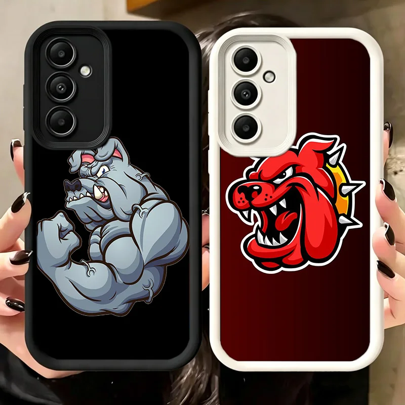 Ferocious Bulldog Stock Vector Phone Case For Samsung A17 A27 A57 A16 A26 A36 A56 A15 A25 A35 A55 A05S A06 A07 Galaxy M15 M16 M2
