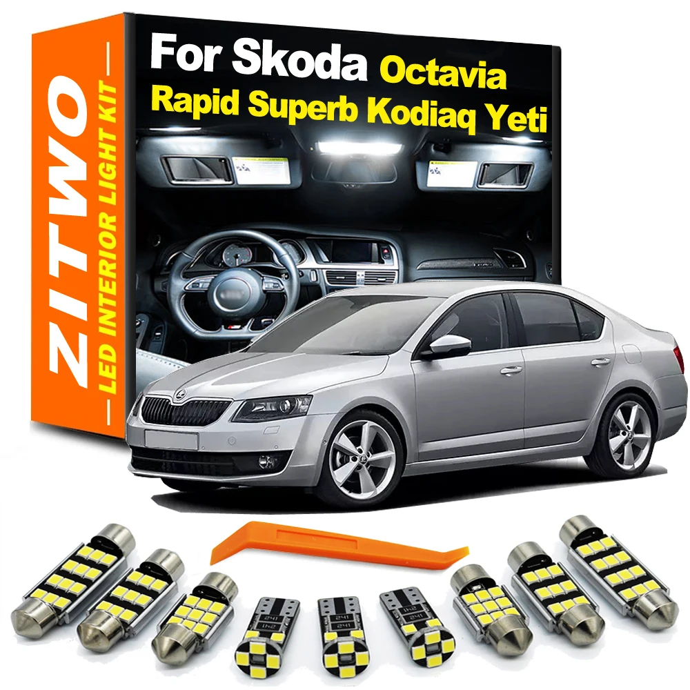 Full Car Lamp LED Interior Light Kit For Skoda Octavia Fabia Superb Rapid Karoq Yeti Kodiaq Citigo Roomster 1 2 3  Accessories