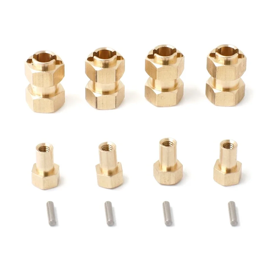 4pcs Brass Extended Wheel Hex Hub Adapter 9750 for TRX4M TRX4-M 1/18 RC Crawler Car Upgrades Parts Accessories