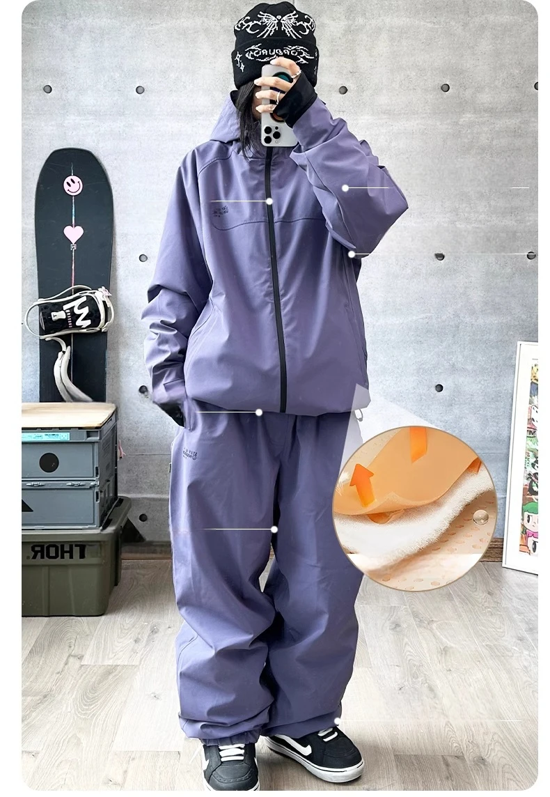 John Snow New Warm Snow Wear For Men And Women Waterproof Breathable Snowboard Jacket And Pants Outdoor Professional Ski Suit