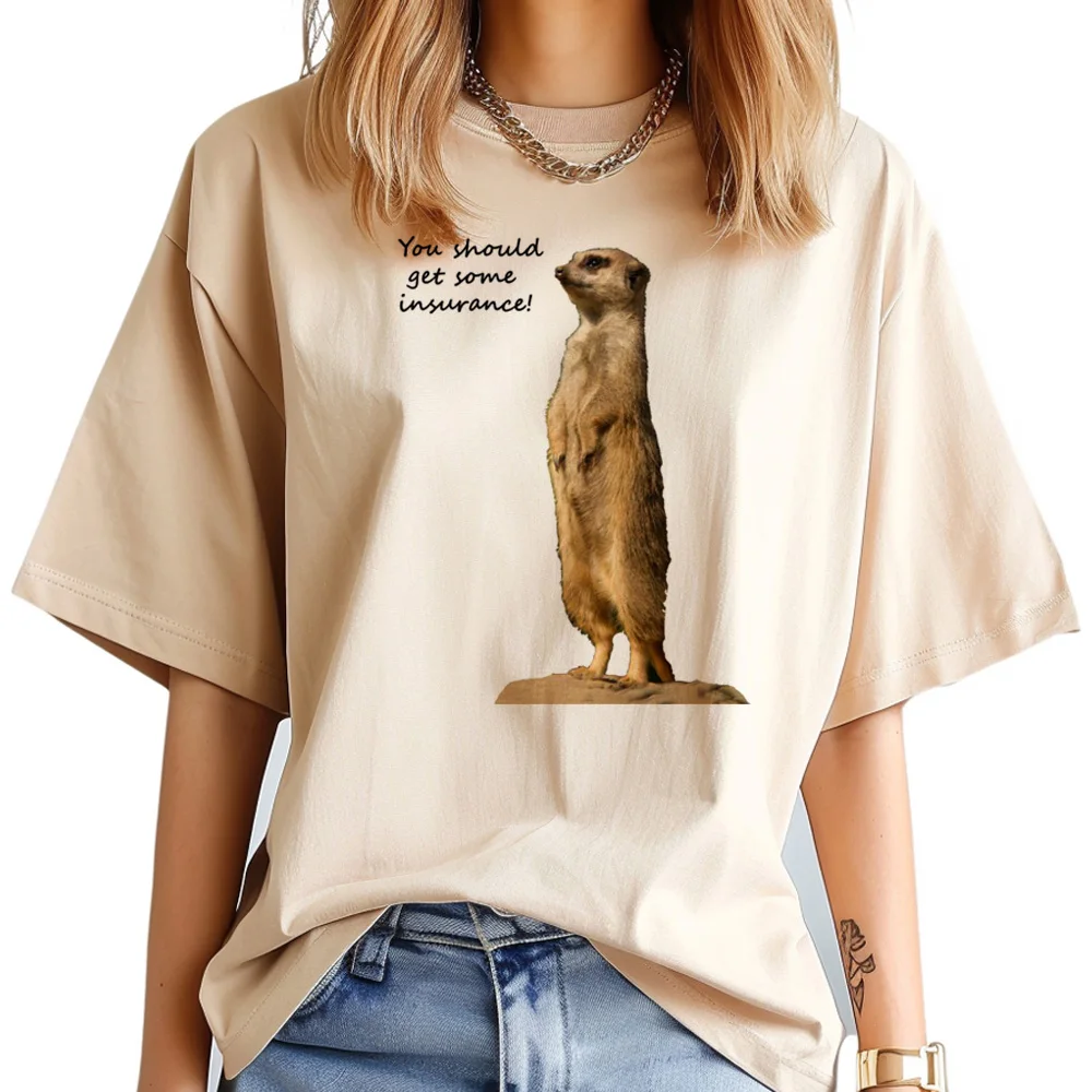 Meerkat tshirt women anime Y2K designer Tee female 2000s harajuku streetwear clothing