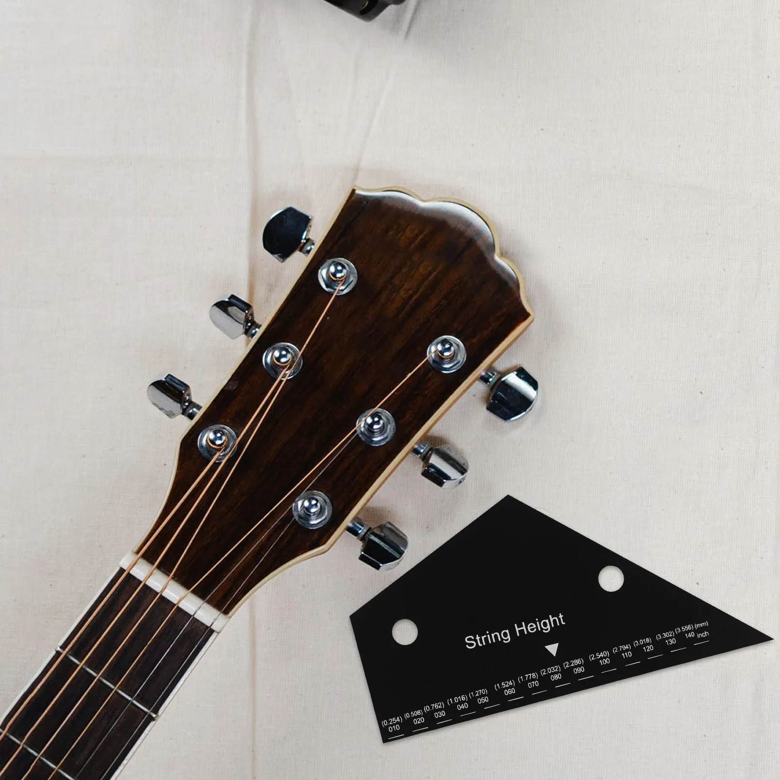 

Измеритель высоты струн для гитары, металлическая линейка-роллер для бас-гитары и акустических инструментов, инструмент для измерения высоты струн, набор для настройки гитары (Luthier Setup Kit)