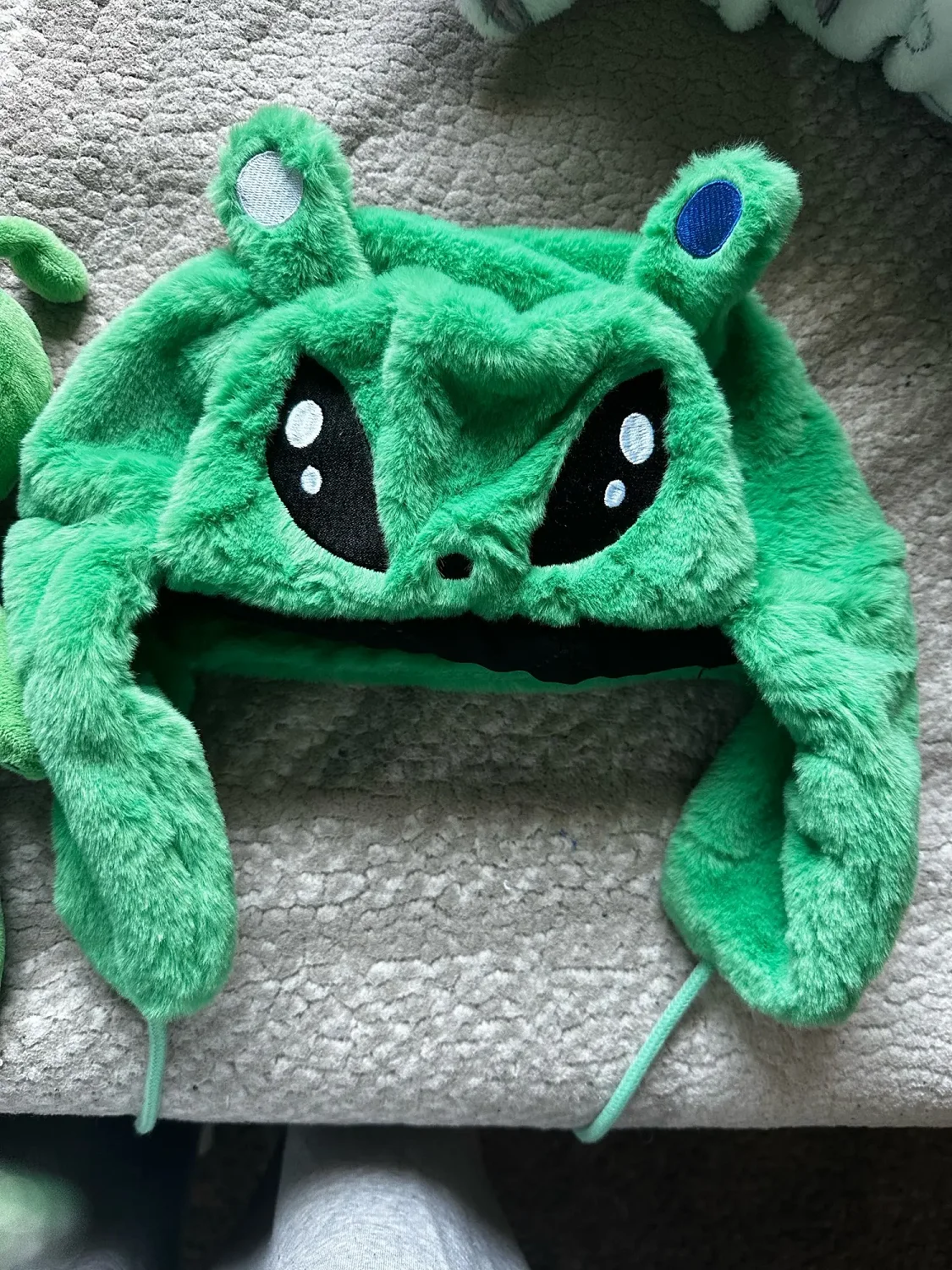 Alien Cartoon Anime Embroidered Warm Windproof Lei Feng Hat with Ear Protection for Autumn Winter Outdoor Activities