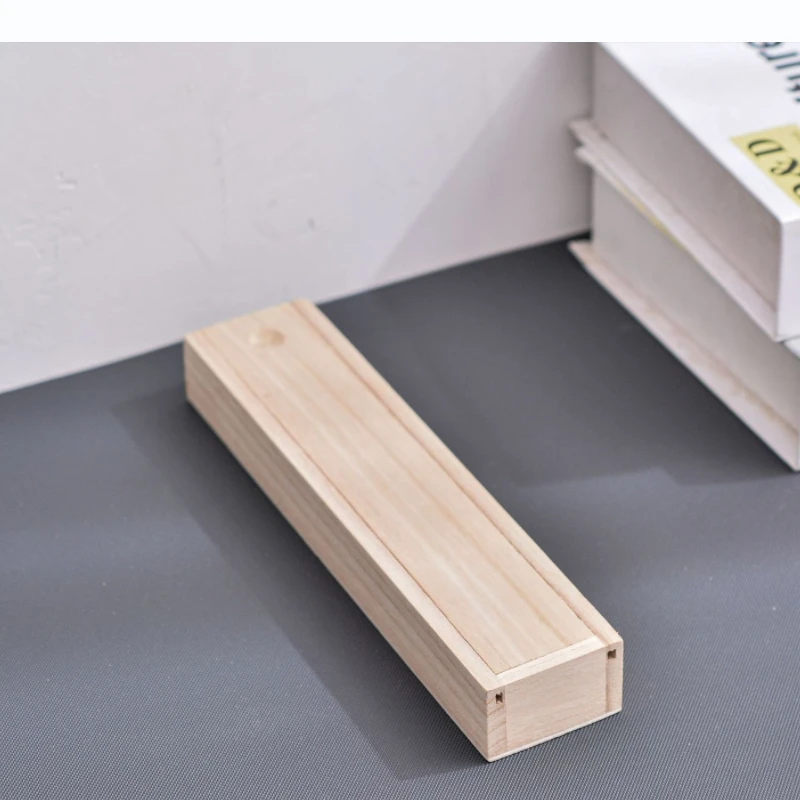 Modern Simple Style Desktop Storage 23*5*3CM Wooden Box Pull-Out Multi-Purpose Wooden Pull-Out Organizer