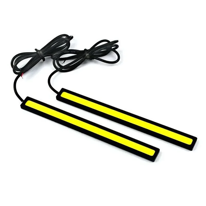 2 pçs 17cm universal à prova dwaterproof água luzes diurnas cob nevoeiro estilo do carro led luz do dia lâmpada drl barra de nevoeiro luzes de tira