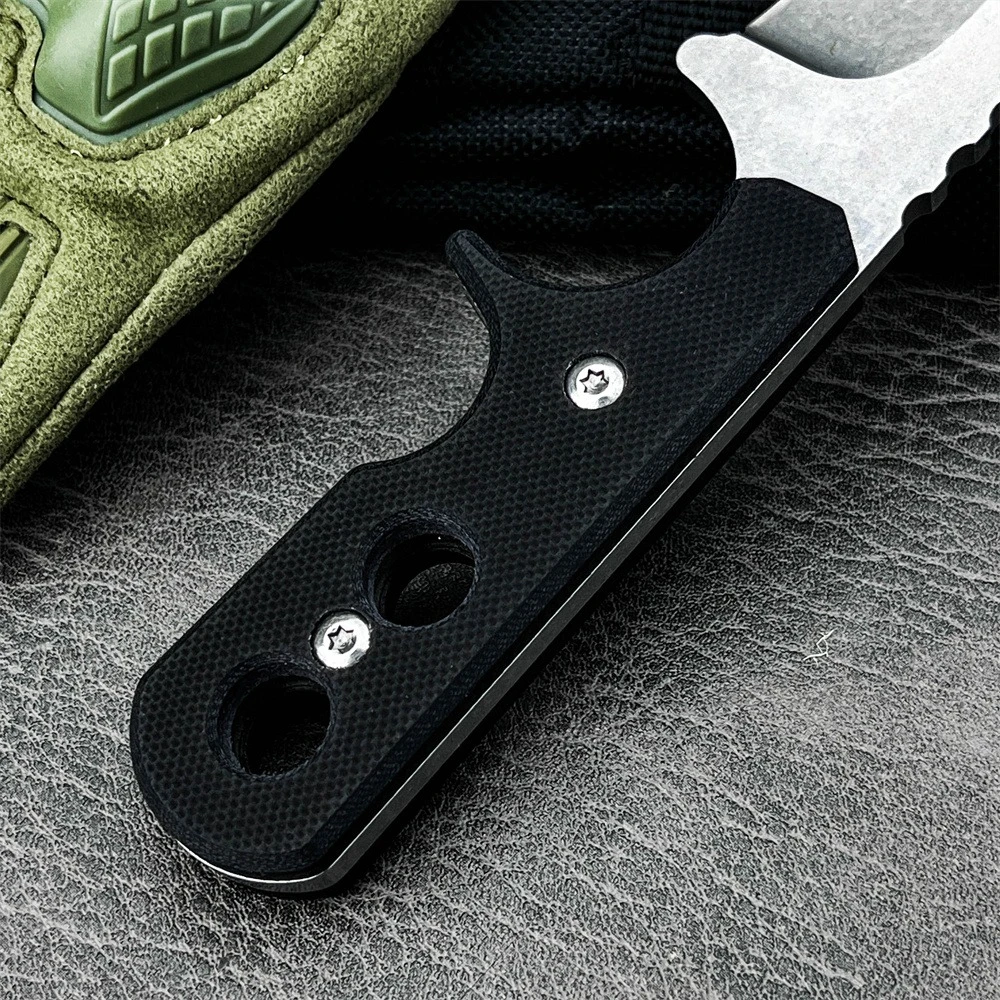 2025 جديد شفرة مثبتة سكين الأبنوس مقبض في الهواء الطلق التكتيكية القتالية الدفاع عن النفس المحمولة Bushcraft المطبخ أداة متعددة