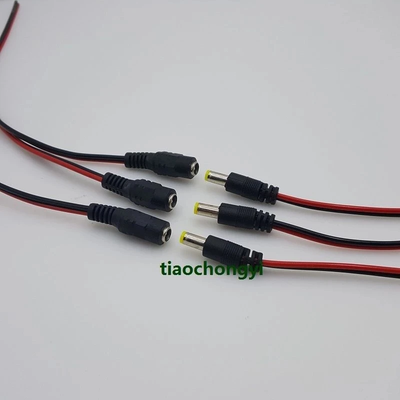 5.5x2.1mm 25cm Male Female DC Power Connector 5V 12V 24V Wire Cable Plug Adapter for TV Camera 5050 2835 LED Strip Tape Lights