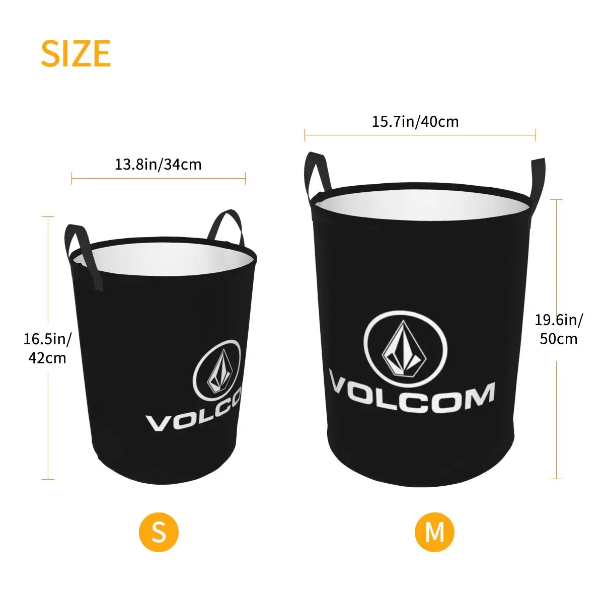 personalized Volcoms Logo Laundry Basket Foldable Large Capacity Clothes Storage Bin Baby Hamper