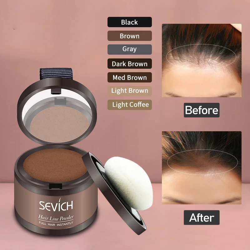 1PC Hairline Repair Filling Powder With Puff Sevich Fluffy Thin Powder Pang Line Shadow Powder Forehead Hair Makeup Concealer