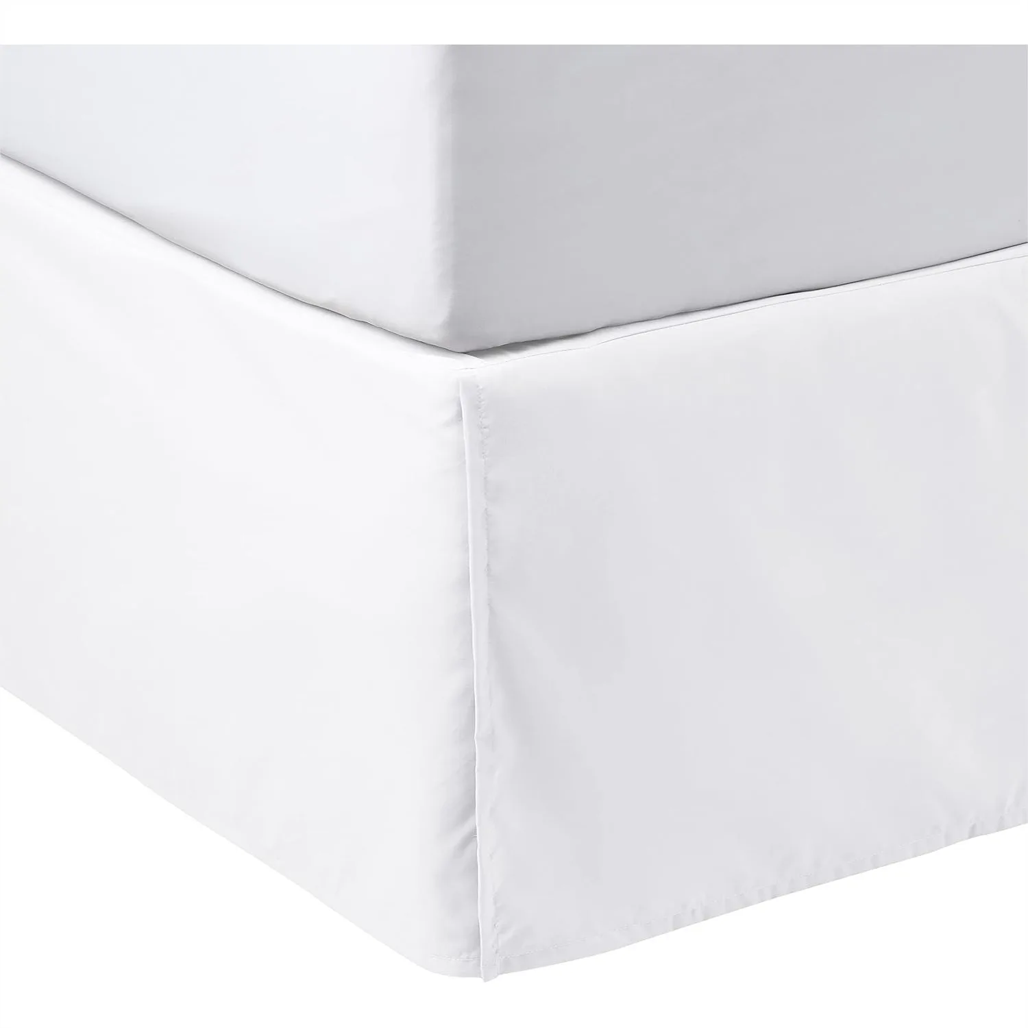 

Queen Bed Skirt, Lightweight Pleated Wrinkle and Fade Resistant Machine Washable 16-Inch Drop Bright White