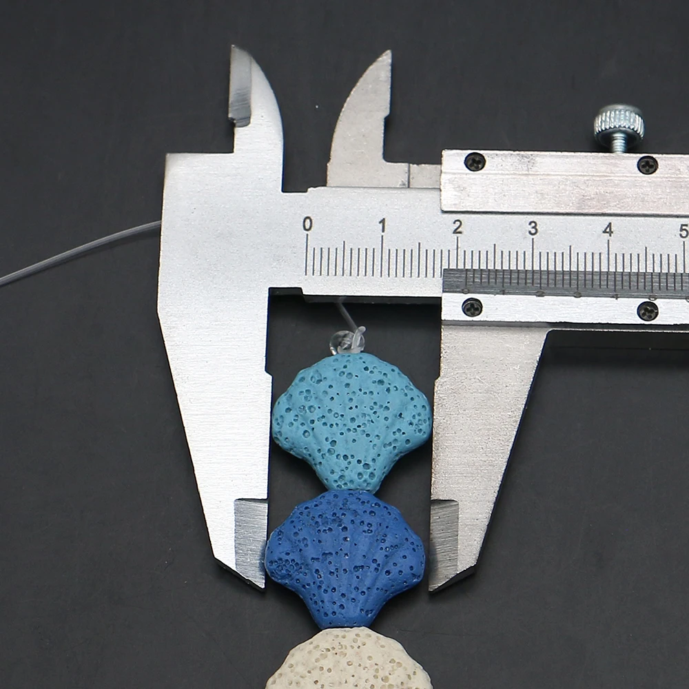 

Multi Colored Dyed Volcanic Rock Loose Bead Carving Scallop Shaped Straight Hole Jewelry Accessory DIY Unique Necklace Bracelet