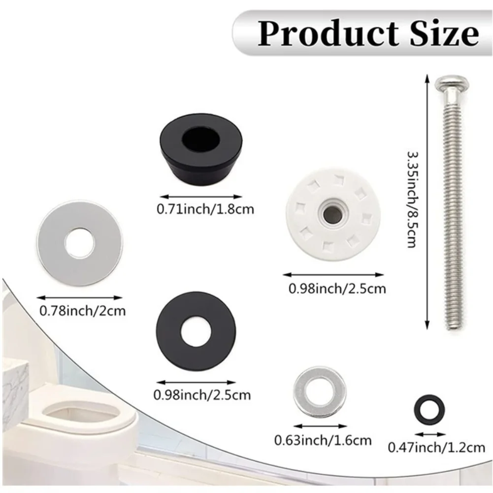 طقم مسامير مفصلية لمقعد المرحاض البديل لمقاعد التركيب العلوي بما في ذلك جميع المكونات الضرورية للتثبيت المستقر والأمان #4