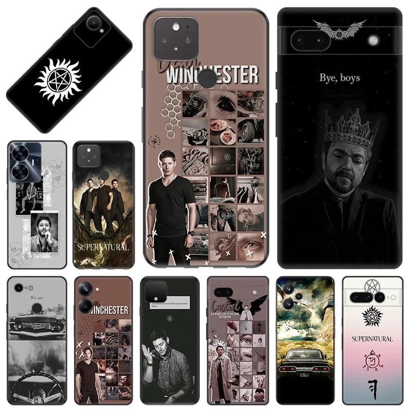 Phone Case for Pixel 8 Pro 8a 7a 6a 7 6 Motorola G200 Edge 40 30 20 One Fusion Supernatural Crowley Soft Black Anti-Drop Cover