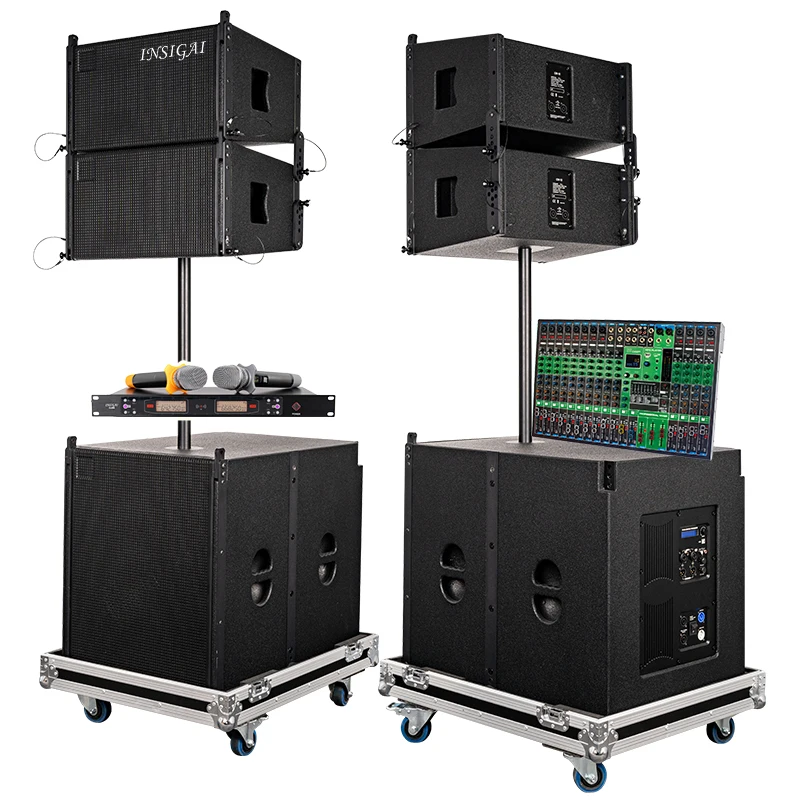 Hot Sale Professional Line Array Speaker Flight Case System Sound System Audio Outdoor Concert Stage Active Line Array Speakers