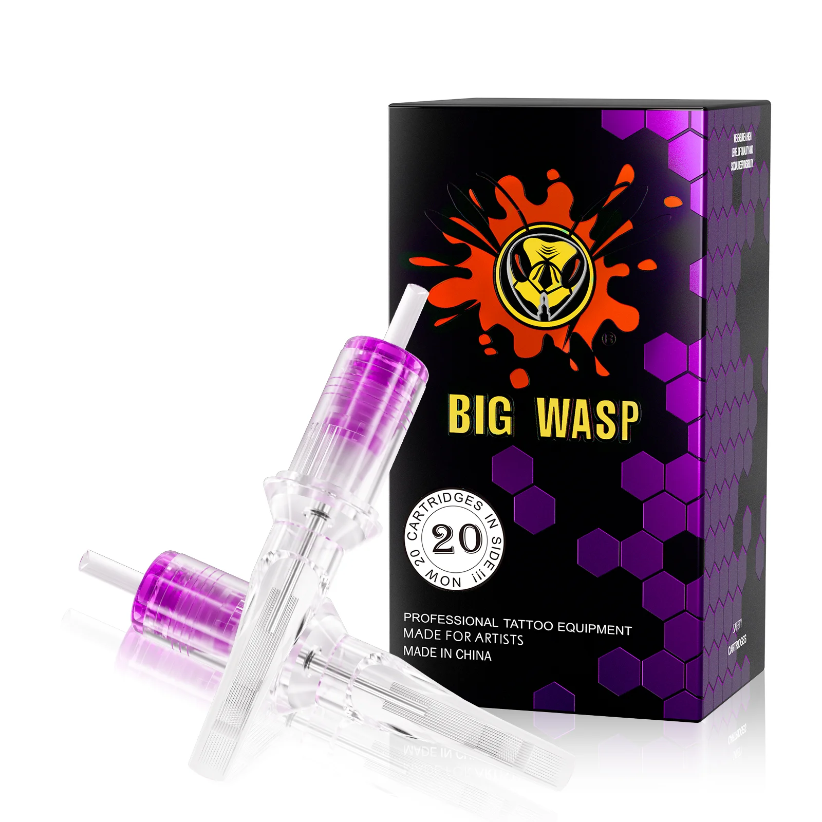 

BIGWASP Transparent Tattoo RM Needles Cartridges Round Disposable Sterilized Safety Tattoo Needle Cartridge Tattoo Cartridges